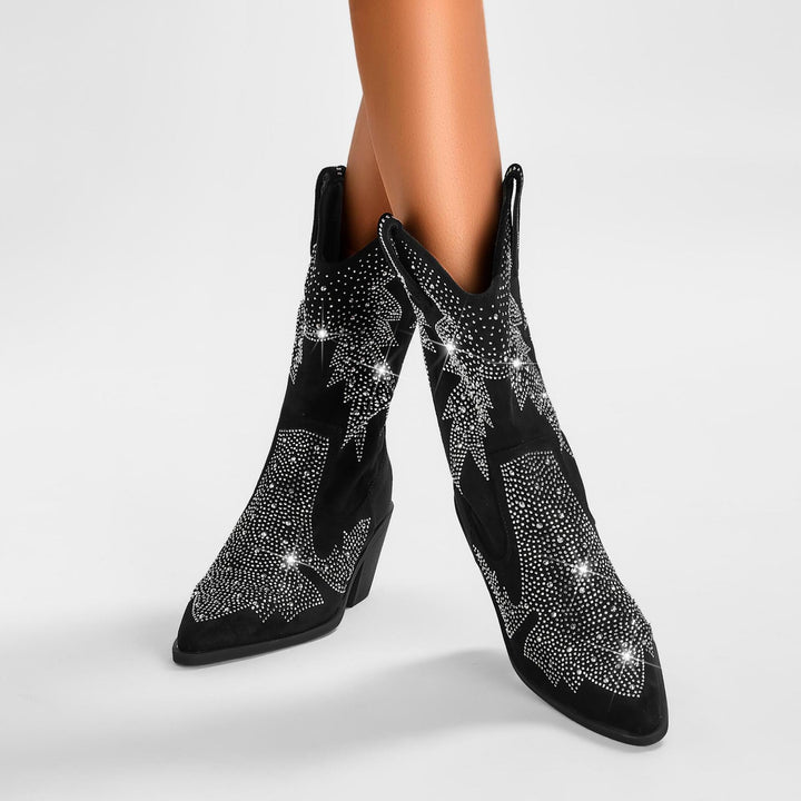 Cowboystiefel Damen mit Glitzerndem Strassbesatz