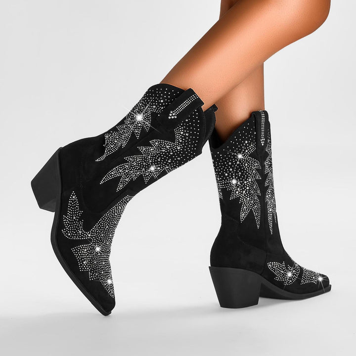 Cowboystiefel Damen mit Glitzerndem Strassbesatz