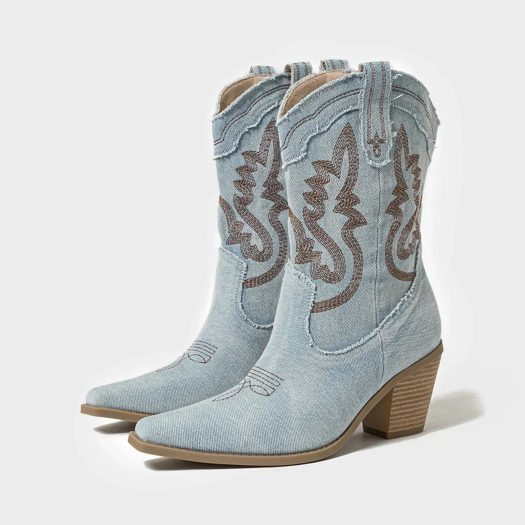 Cowboystiefel Damen mit Verzierter Schaftstickerei