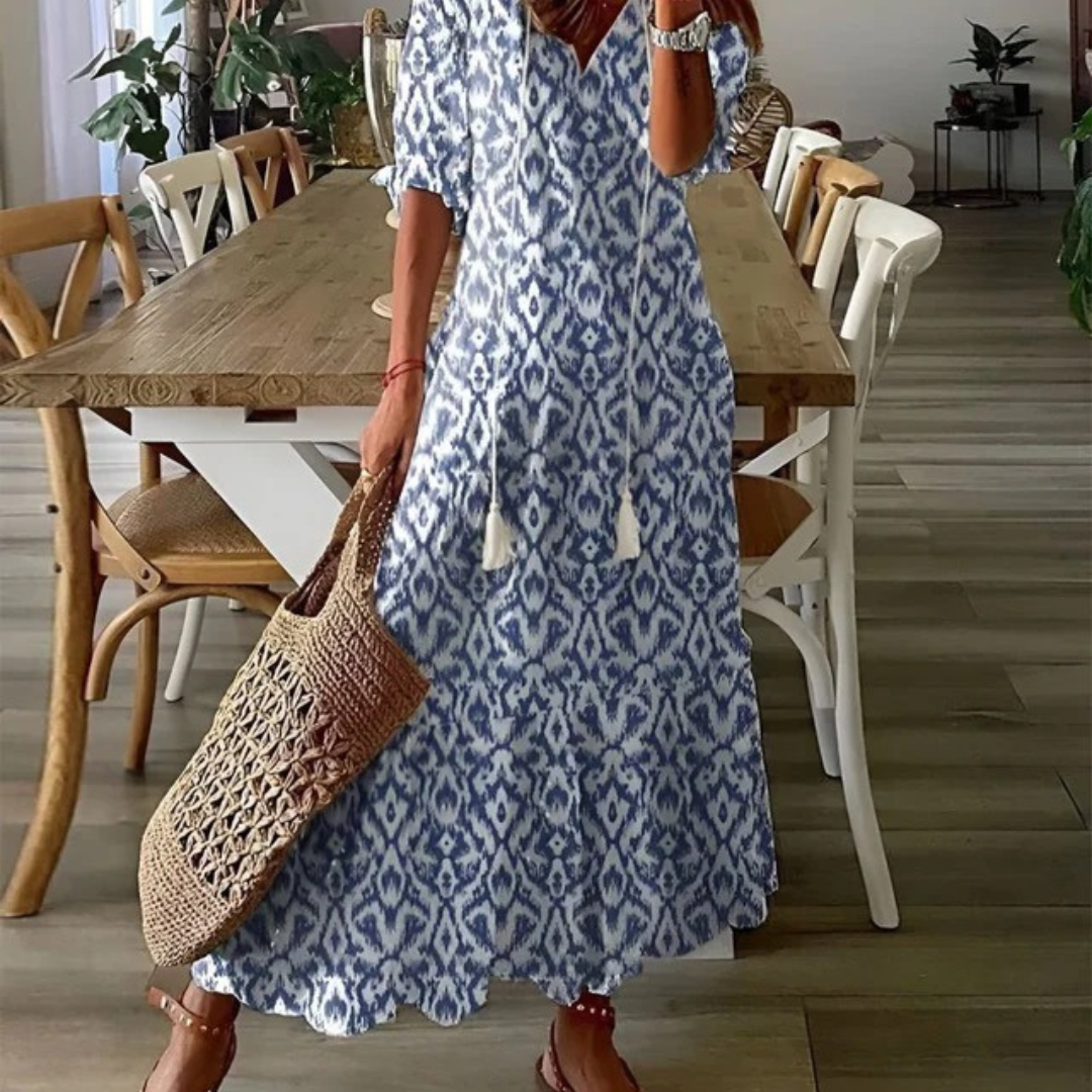 Dalia | Fließendes Boho Maxikleid