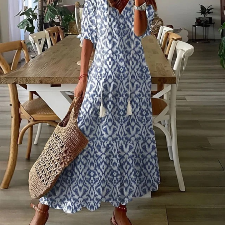 Dalia | Fließendes Boho Maxikleid