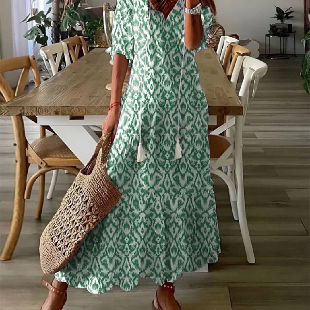 Dalia | Fließendes Boho Maxikleid