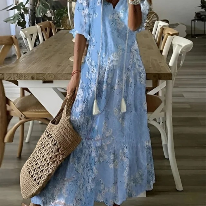 Dalia | Fließendes Boho Maxikleid