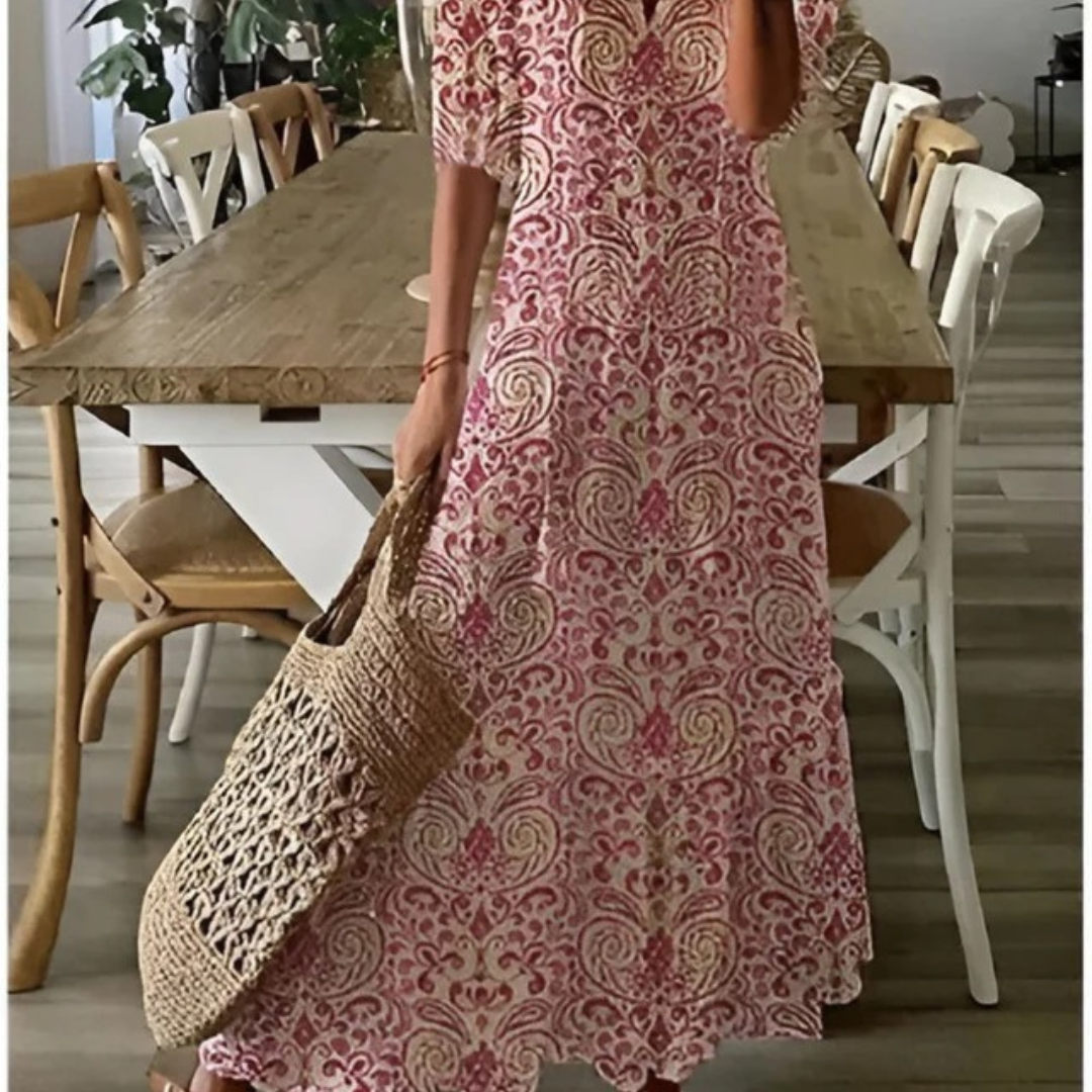 Dalia | Fließendes Boho Maxikleid