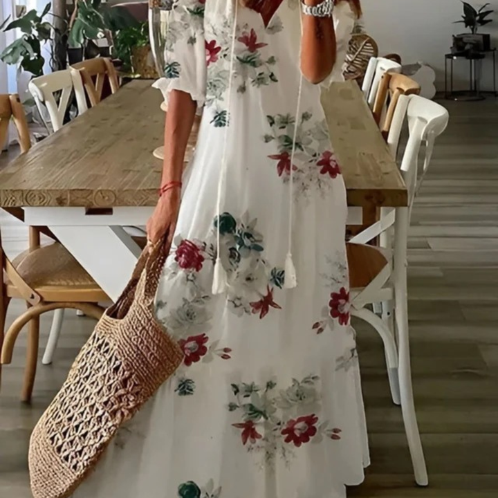 Dalia | Fließendes Boho Maxikleid