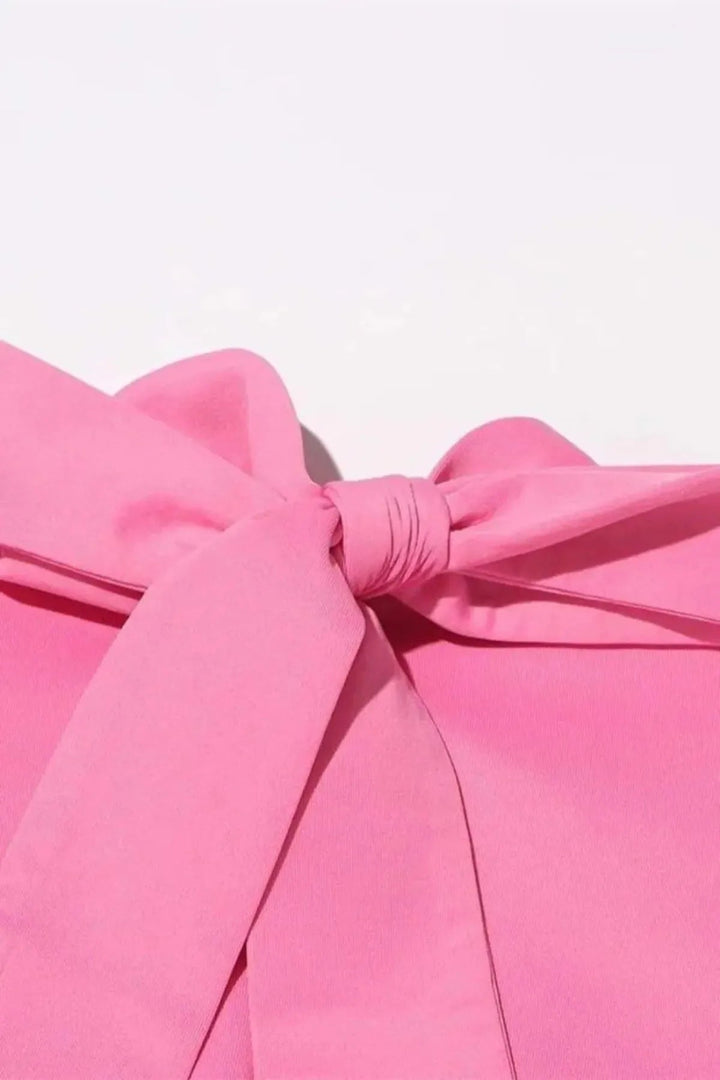 Damen Ärmelloses Maxikleid mit Stehkragen Blumenapplikationen und Nackenschleife