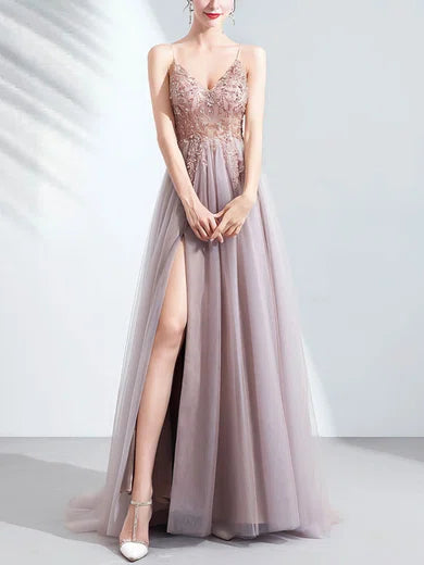 Damen Ballkleid mit Verzierter Korsage und Schmalen Trägern