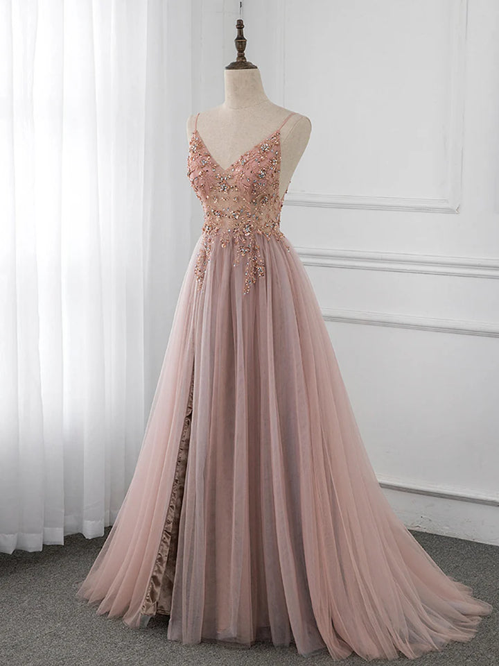 Damen Ballkleid mit Verzierter Korsage und Schmalen Trägern