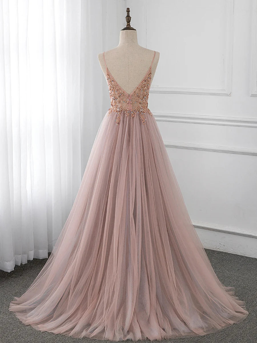 Damen Ballkleid mit Verzierter Korsage und Schmalen Trägern