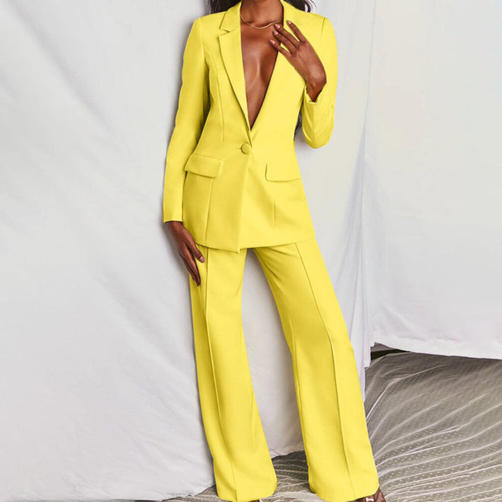 Damen Blazer Hosenanzug im Eleganten Zweiteiler