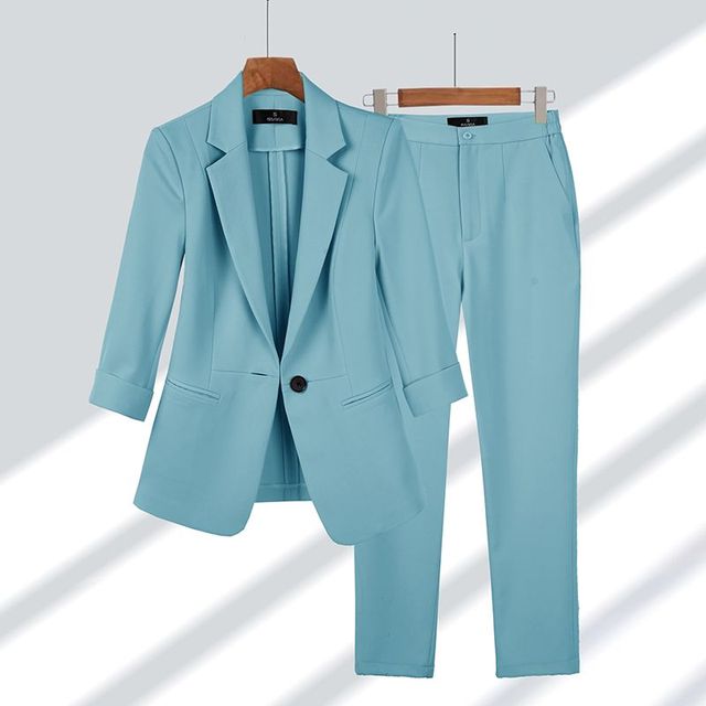 Damen Blazer im Eleganten Zweiteiligen Set