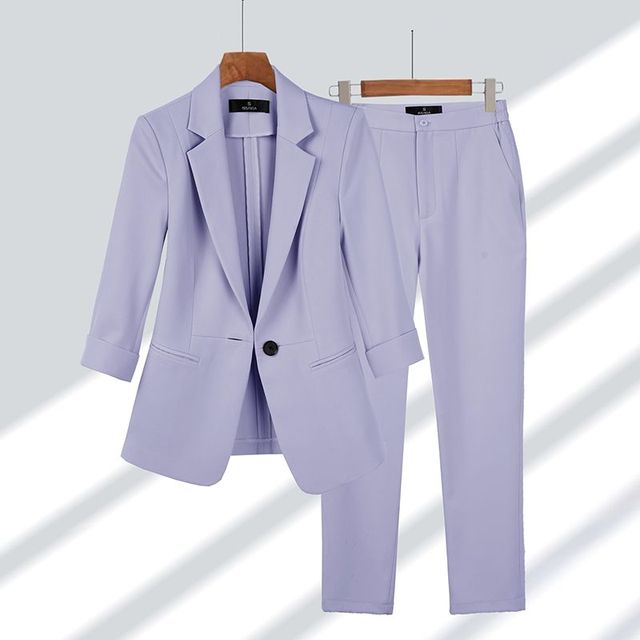 Damen Blazer im Eleganten Zweiteiligen Set