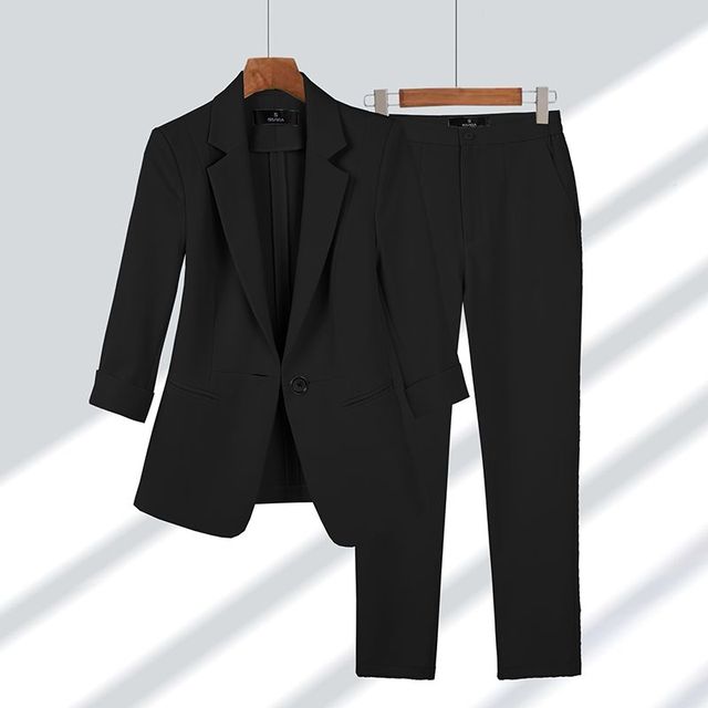 Damen Blazer im Eleganten Zweiteiligen Set