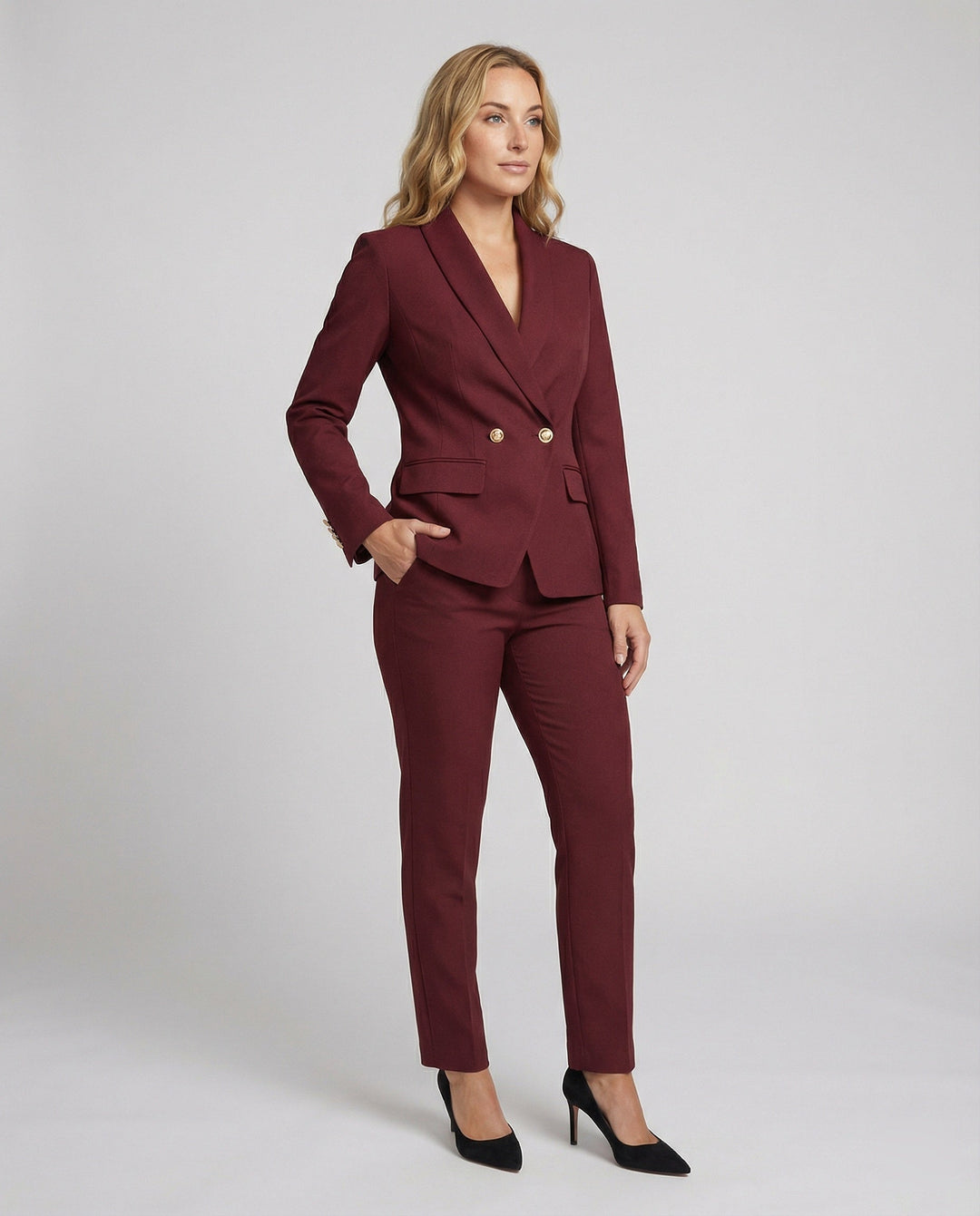 Damen Blazer mit Hose im Eleganten Set