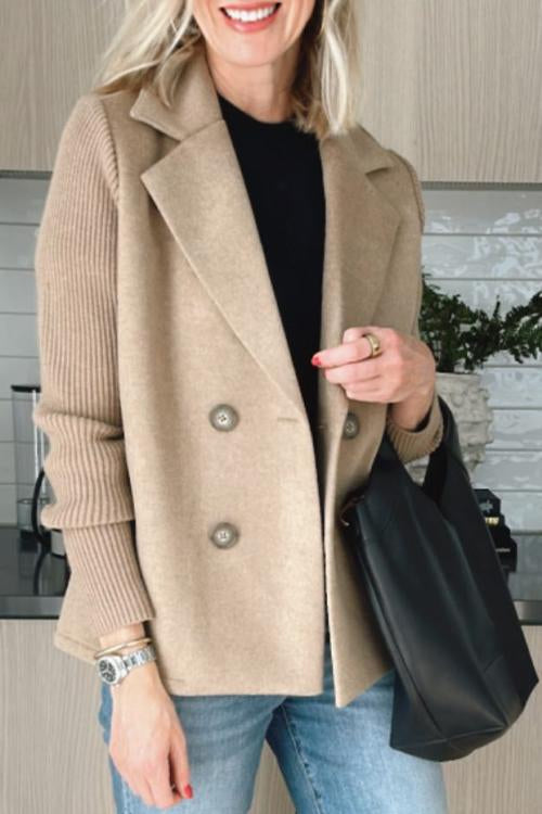 Damen Blazer mit Langen Ärmeln und Knopfleiste Vorne