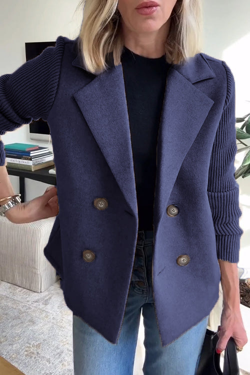 Damen Blazer mit Langen Ärmeln und Knopfleiste Vorne
