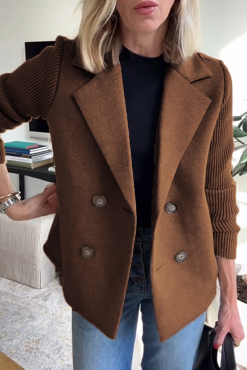Damen Blazer mit Langen Ärmeln und Knopfleiste Vorne