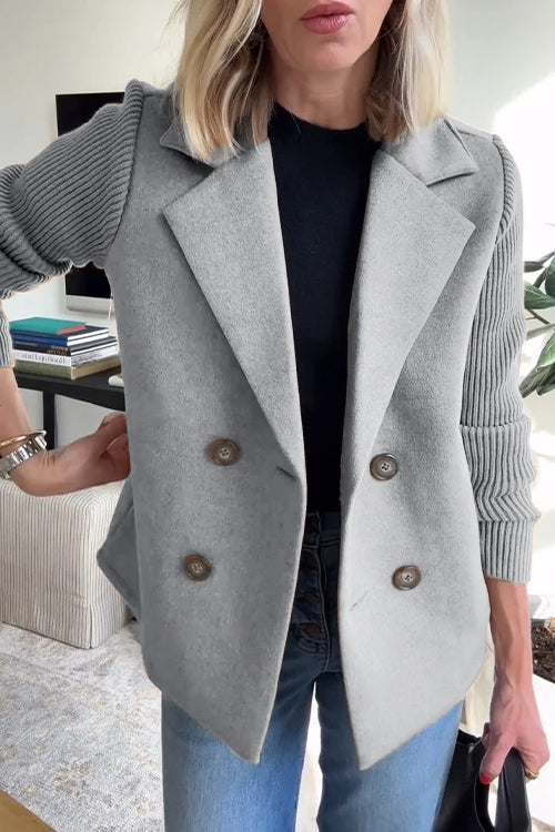 Damen Blazer mit Langen Ärmeln und Knopfleiste Vorne