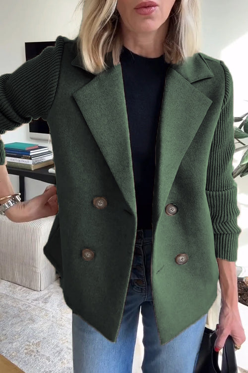 Damen Blazer mit Langen Ärmeln und Knopfleiste Vorne