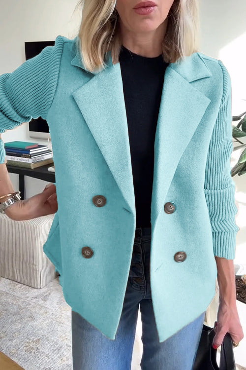 Damen Blazer mit Langen Ärmeln und Knopfleiste Vorne