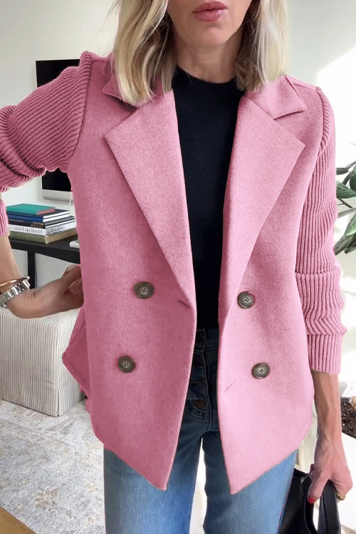 Damen Blazer mit Langen Ärmeln und Knopfleiste Vorne