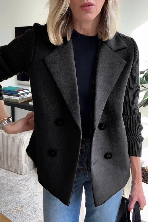 Damen Blazer mit Langen Ärmeln und Knopfleiste Vorne