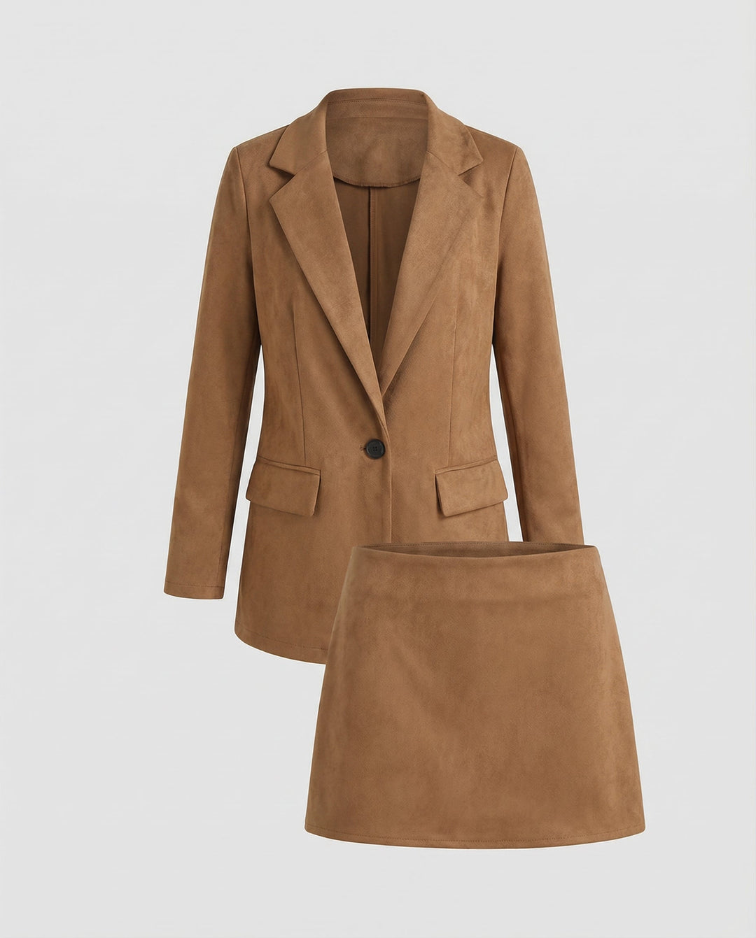 Damen Blazer mit Rock im Zweiteiligen Set