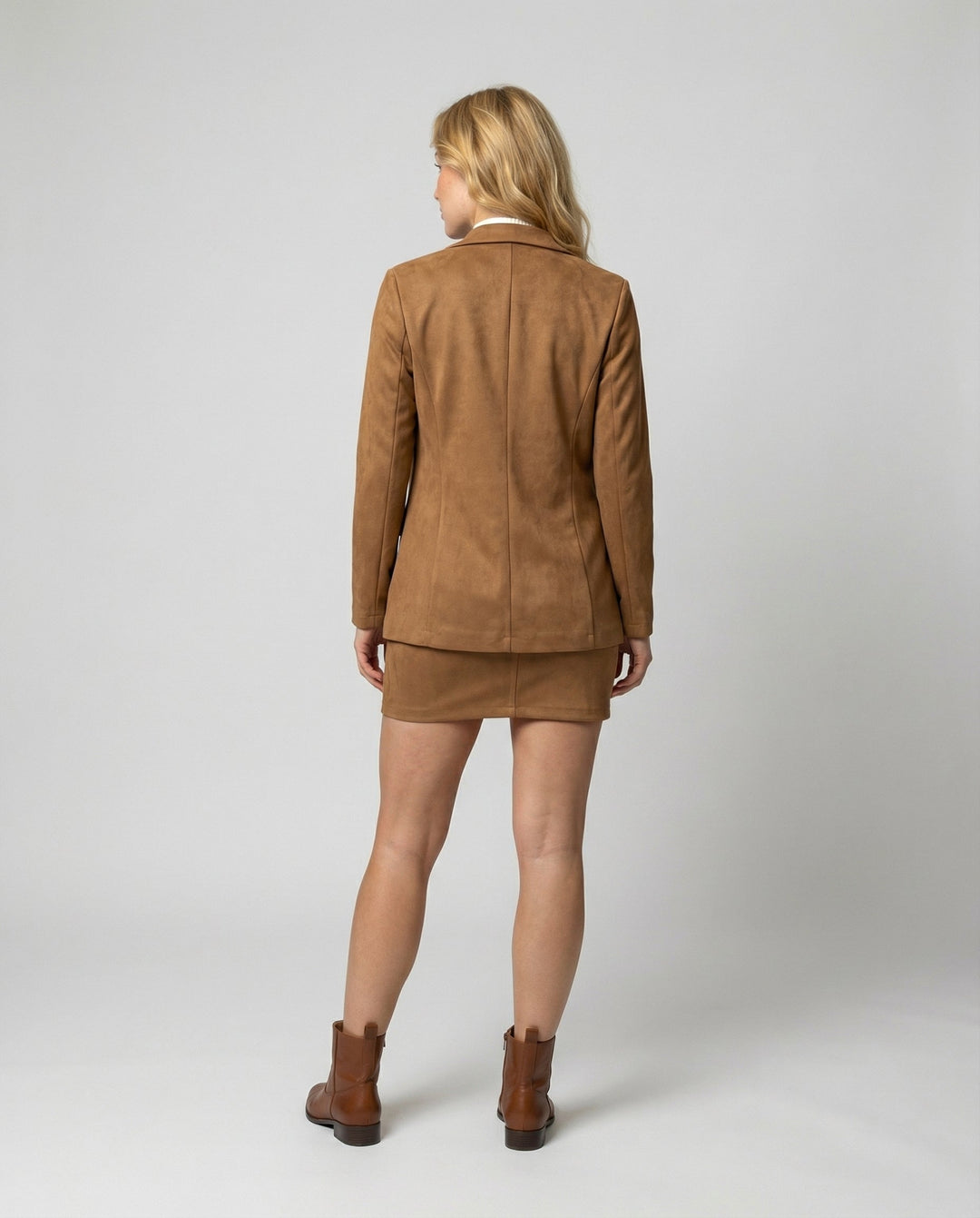 Damen Blazer mit Rock im Zweiteiligen Set