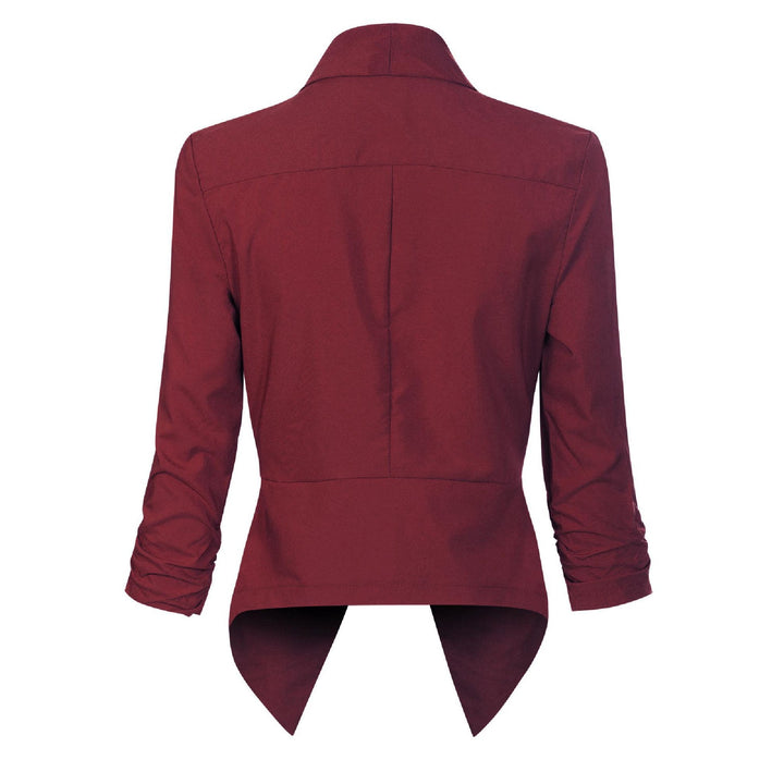 Damen Blazer Offen Geschnitten mit Langen Ärmeln