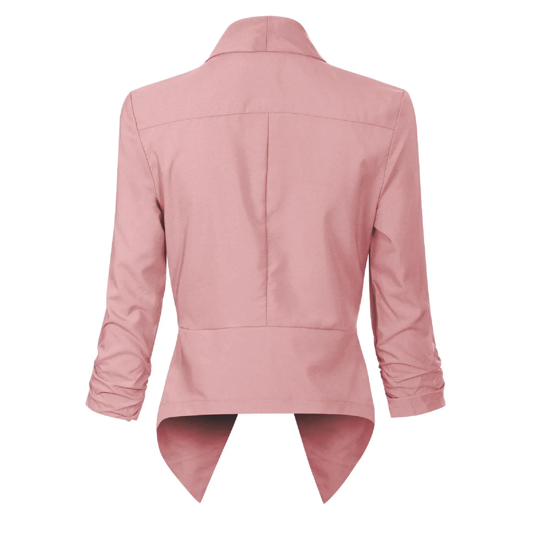 Damen Blazer Offen Geschnitten mit Langen Ärmeln