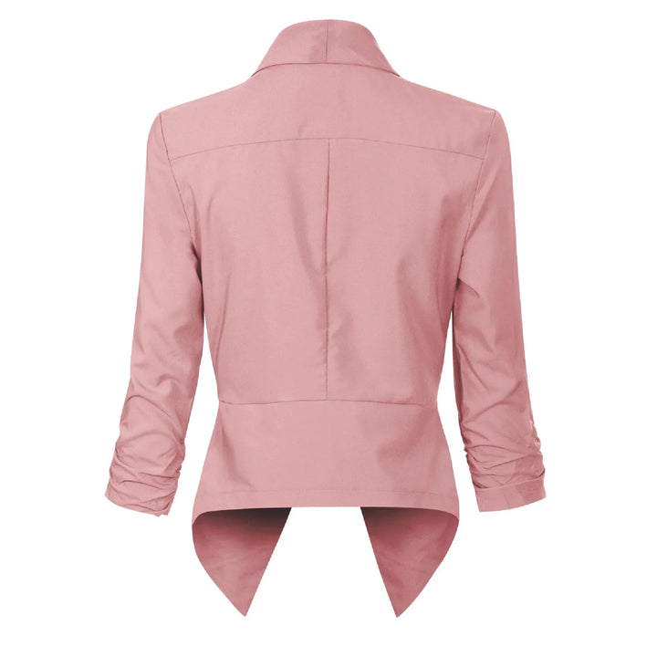 Damen Blazer Offen Geschnitten mit Langen Ärmeln