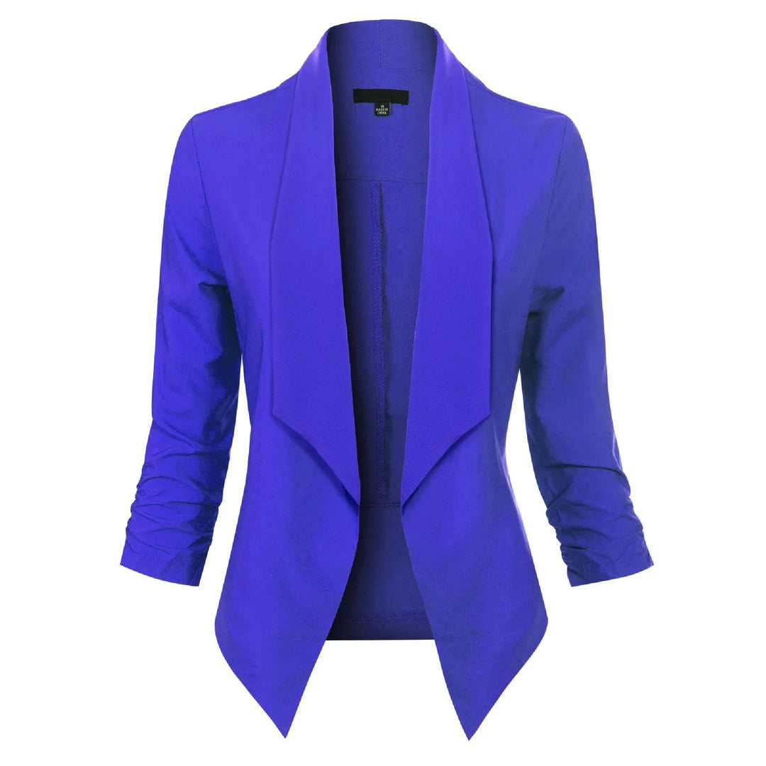 Damen Blazer Offen Geschnitten mit Langen Ärmeln