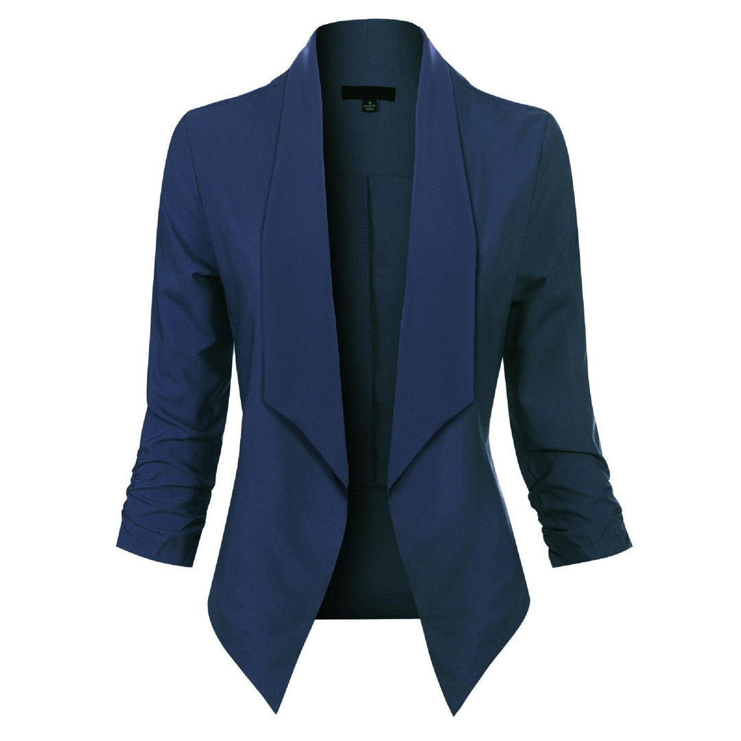 Damen Blazer Offen Geschnitten mit Langen Ärmeln