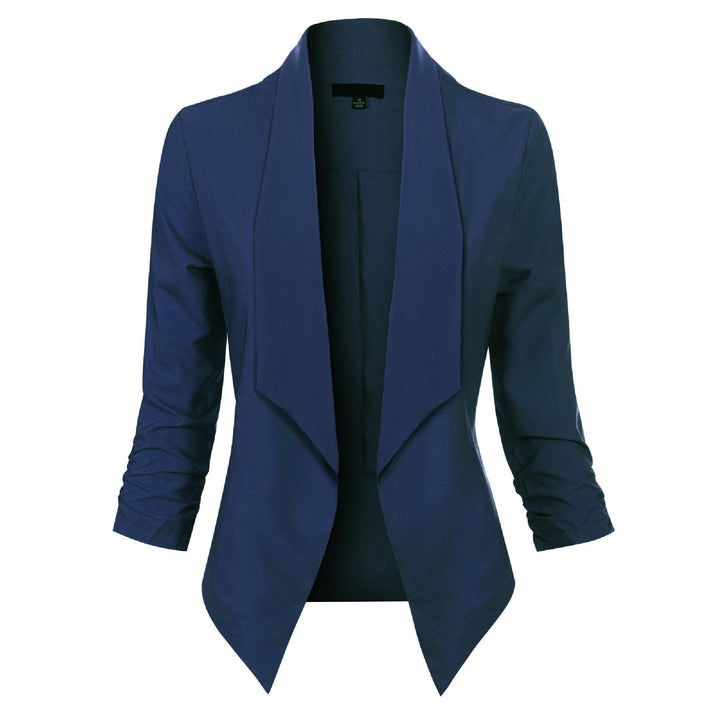 Damen Blazer Offen Geschnitten mit Langen Ärmeln