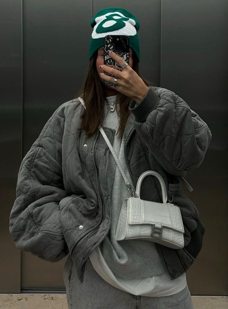 Damen Bomberjacke mit Rautensteppung und Reißverschluss