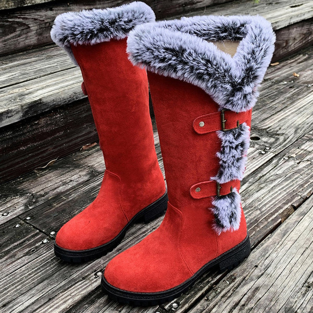 Hannah | Damen Gefütterte Kniehohe Stiefel mit Plüschbesatz