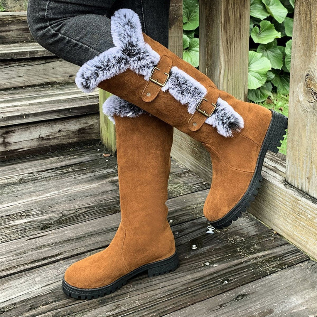 Hannah | Damen Gefütterte Kniehohe Stiefel mit Plüschbesatz