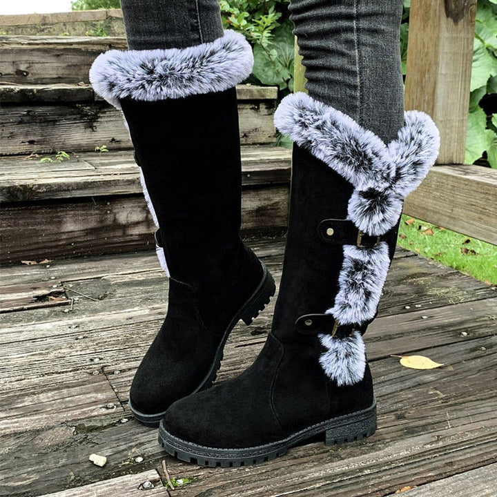 Hannah | Damen Gefütterte Kniehohe Stiefel mit Plüschbesatz