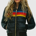Ronja | Damen gesteppte Colorblock Teddyjacke
