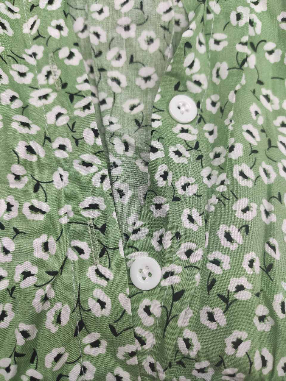 Dames blousejurk met knoopsluiting, strikceintuur, korte mouwen en bloemenpatroon in midilengte