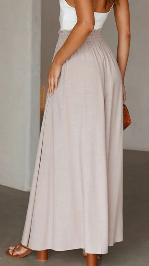 Damen Hose mit weitem Bein und elastischem Bund