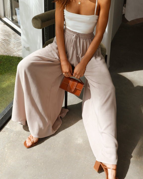 Damen Hose mit weitem Bein und elastischem Bund