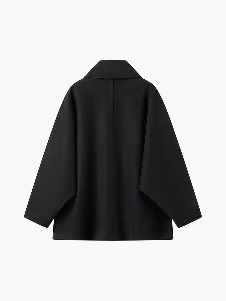 Damen Jacke mit Knopfleiste Reverskragen Aufgesetzten Taschen und Kontrastbündchen