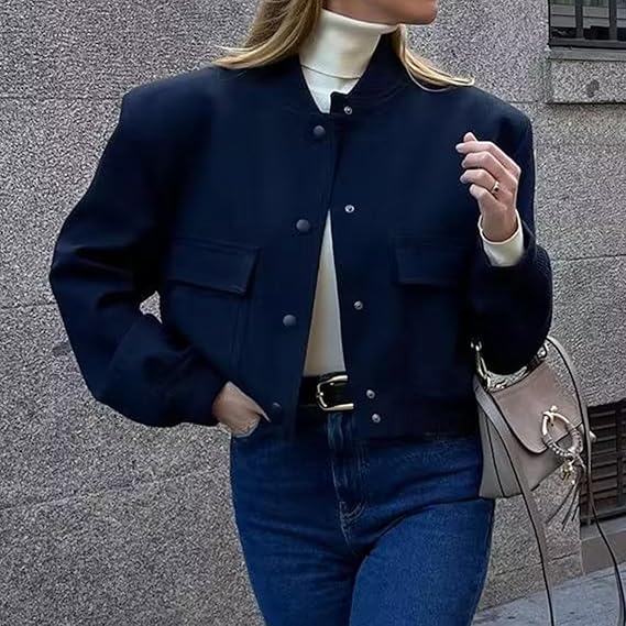 Damen Jacke mit Reißverschluss und zwei Fronttaschen