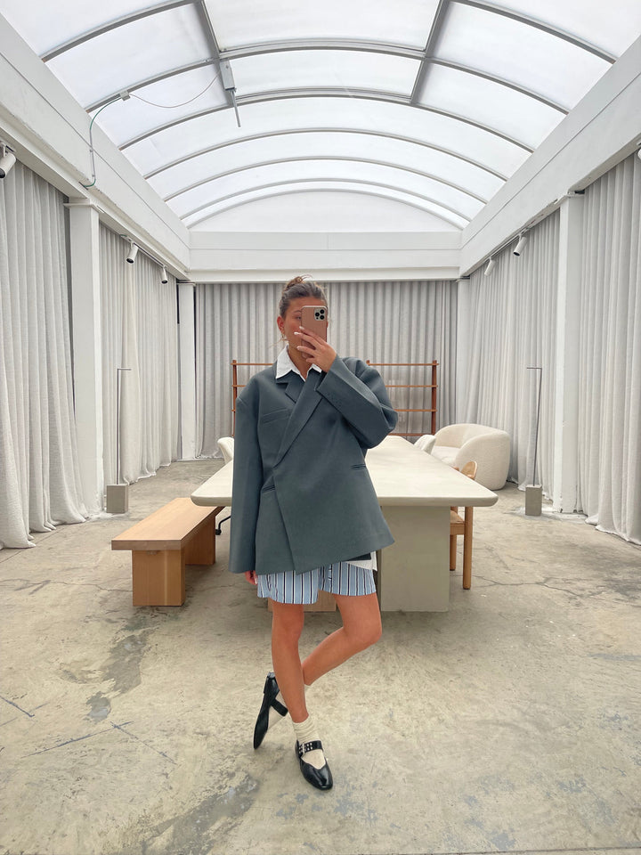 Damen Jacke mit Reverskragen und Einknopfverschluss