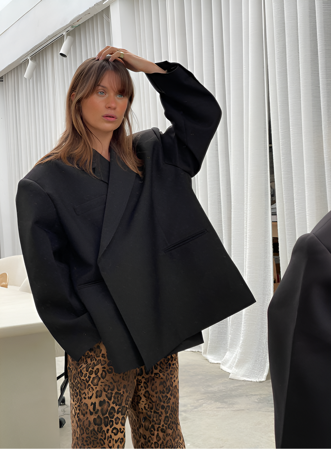 Damen Jacke mit Reverskragen und Einknopfverschluss