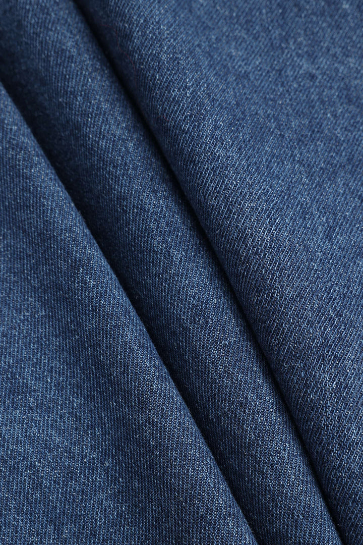 Damen Jeansjacke mit Bindegürtel und vier aufgesetzten Taschen
