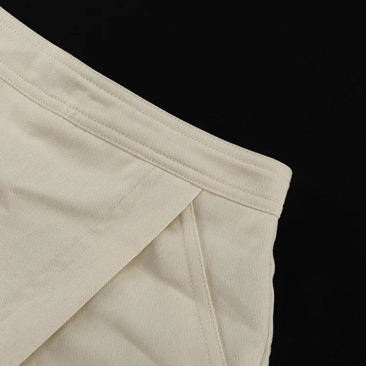 Damen Kurze-Hosen-Set mit Umlegekragen Kurzen Ärmeln und Aufgesetzten Brusttaschen