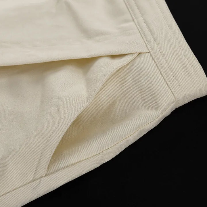 Damen Kurze-Hosen-Set mit Umlegekragen Kurzen Ärmeln und Aufgesetzten Brusttaschen