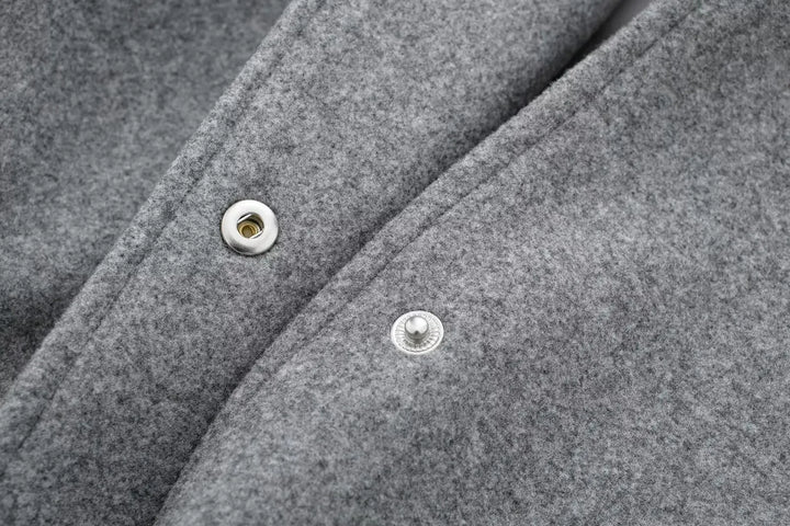 Damen Kurze Jacke mit Druckknopfverschluss und Elastischen Bündchen